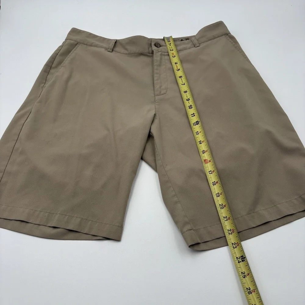 Adidas Golf Shorts Men 36 Khaki Tan Flat Front Performance Athletic W56387